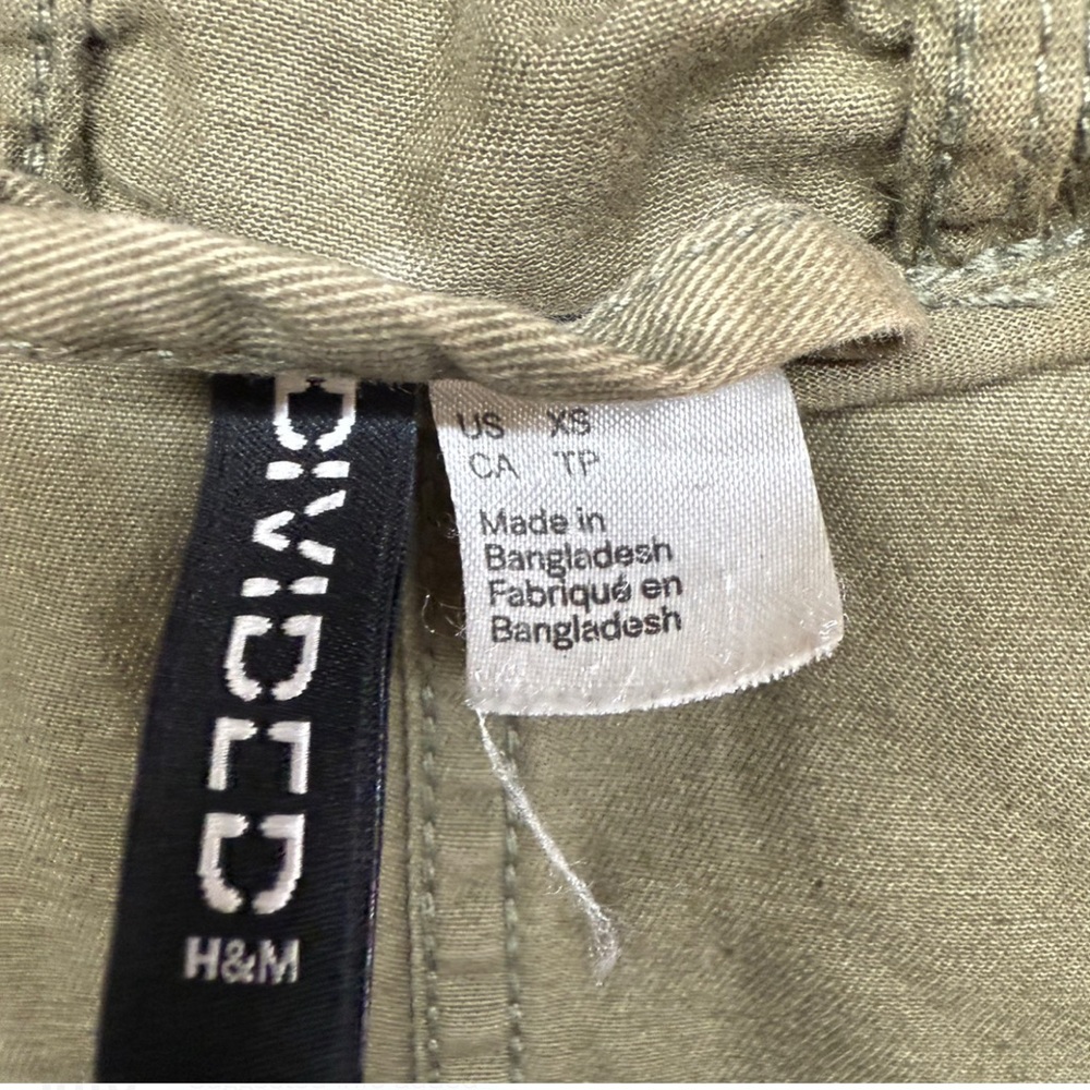 H&M Divided Olive Green Utility Parka Jacket with Hood, Size XS - Picture 5 of 7